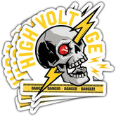 3 Pcs High Voltage Skull Sticker, Lineman Stickers, Skull Stickers, Skeleton Stickers Lineman for Toolbox Instruction Electrical Helmet Welder Water Bottle Tumbler Phone Case Gifts for Adults 3"x3"