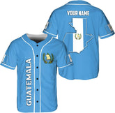 Personalized Name Guatemala Baseball Jersey Shirt Guatemala Camisas Guatemalan Pride T-Shirt Guatemala 3D Shirts