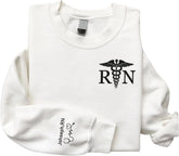 AOVL Personalized Embroidered Nurse Sweatshirt Women Nurse Sweatshirt Embroidered Sweatshirt For Nurse Nurse Shirts Gift