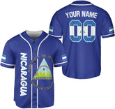 Personalized Nicaragua Baseball Jersey, Custom Nicaragua Baseball Jersey for Men & Women, Nicaraguan Camisas Shirt