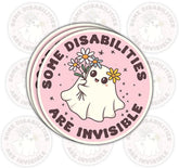 3PCS Some Disabilities are Invisible 3" Sticker, Disability Awareness Quote Vinyl Laptop, Water Bottle, Tumbler – Gift for Advocates, Mental Health Supporters, and Social Justice Activists