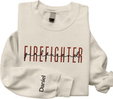 Vybonz Personalized Embroidered Firefighter Sweatshirts, Fireman Department Sweatshirt, Firefighter Wife Fire Girlfriend Gift