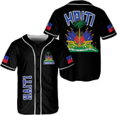 Ligthuy Personalized Name Haiti Baseball Jersey, Customized Haitian Baseball Jerseys for Men Women Haitian Flag Shirt 3D