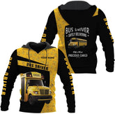 mostprints Personalized School Bus Driver Hoodie Yellow Bus Driver Hoodies School Bus Driver Sweaters Shirts Men & Women