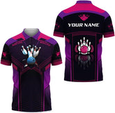 Custom 3D Bowling Polo Shirts for Men and Women Personalized Team Name Gift Unisex Customized Bowling Short Sleeve Polo Shirt