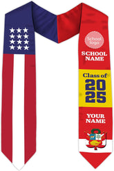 Pretyprints Peruvians Graduation Sash, Peru Graduation Stole Custom Personalized Peruvians American Flag Graduation Sash 2025