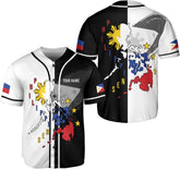 Leprints Personalized Philippines Baseball Jersey, Filipino Flag Baseball Jersey, Philippines Shirts, Philippines Flag Shirt