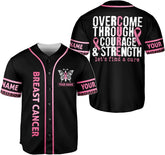 Leprints Personalized Breast Cancer Jersey, Pink Ribbon Awareness Soccer Shirt Baseball Breast Cancer Survivor Pride Jersey
