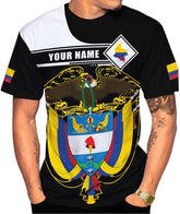 Mostprints Personalized Colombia Shirt 3D, Custom Colombia Flag Shirts for Men Women, Colombian Pride T-Shirt, Unisex Shirt