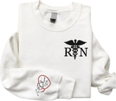 AOVL Personalized Embroidered Nurse Sweatshirt Women Nurse Sweatshirt Embroidered Sweatshirt For Nurse Nurse Shirts Gift