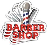 (3Pcs) Barbershop Sticker, Barber Shop Pole Cartoon, Barber Sticker Decal, Pole Barber, Barber Accessories for Hairsalon - Stickers for Laptop Water Bottle Phone Car Window Helmet 3" (BB 1)