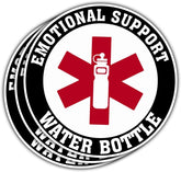 (3 Pcs) Emotional Support Water Bottle Sticker, Nurse Stickers Water Bottles, Sarcastic Stickers for Adults - Vinyl Stickers 3'' Waterproof for Water Bottles Laptop Phone Car Window Helmet (ES 1)