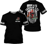 Artparel Personalized Trucker Shirt 3D Trucker Shirts for Men Funny Trucker Diesel Gift for Men Women Truck Driver Gift Shirt