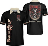 Custom Barber Polo Shirts for Men Personalized Barbershop Professional Polo Hairdresser Uniform Shirts Hair Stylist Polo 3D