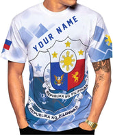 Ligthuy Personalized Name Philippines Shirts 3D, Filipino Flag Pride Shirt Philippines Shirt Flag Tshirt for Men Women S-5XL