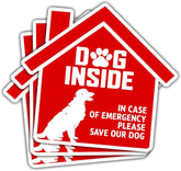 (3Pcs) Dog Inside Fire Sticker, Dog Inside in Case of Emergency Please Save Our Dog Sticker Decal, Dog in House Fire Sticker, Pet Emergency Sticker, Sticker Waterproof for Home, Door, Decal 5"