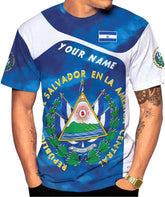 Mostprints Personalized Name El Salvador Shirt 3D, El Salvador Flag Shirt for Men Women, El Salvador Tshirts Unisex S-5XL