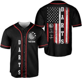 AOVL Personalized Name Dart Baseball Jersey for Men Dart Mens Shirt Dart Pride Shirt Flag Shirts Dart Shirts for Men Women