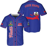 Mostprints Personalized Name Haiti Baseball Jersey, Customized Haitian Baseball Jerseys for Men Women Haitian Flag Shirt 3D
