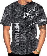 Mostefy Personalized Name Mechanic Shirt 3D, Custom Name Mechanic Shirts, Tool Box Mechanic for Men and Women Full Size S-5XL TS08