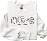 AOVL Personalized Embroidered Nurse Sweatshirt Women Nurse Sweatshirt Embroidered Sweatshirt For Nurse Nurse Shirts Gift