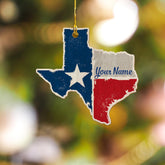 MAPrints Personalized Texas Acrylic Ornaments, Texas Christmas Keepsake Holiday, America State Ornament, Texas State Christmas Ornament, Texas Map Ornament, Christmas Tree Decorations (TX 1)