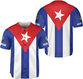 AOVL Personalized Cuba Baseball Jersey Shirt Cuba Flag Jersey Cuban Jersey for Men and Women Jersey Cuban Cuba Flag Shirt