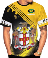 Ligthuy Personalized Jamaica Shirt 3D, Custom Jamaica Flag Lion Shirt for Men and Women, Jamaican Pride T-Shirt Unisex