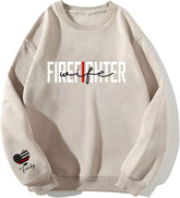 Suseaz Personalized Firefighter Wife Sweatshirt, Proud Fire Wife Sweatshirt, Fire Wife Hoodie, Fire Wife Gift, American Flag