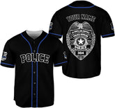 Royal Fight Personalized Name Police Baseball Jersey, Police Shirts for Men, Mens Police Tshirt, Police Dad