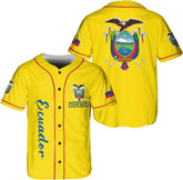 Podagree Personalized Ecuador Baseball Jersey Shirt, Ecuador Flag Jersey, Ecuadorian Jersey for Men and Women Ecuadorian