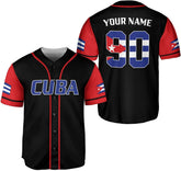 Podagree Personalized Cuba Baseball Shirt, Cuban Flag Jersey for Men and Women