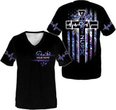 Personalized Nurse V-Neck T-Shirt Gifts for Women, Nursing School Nurse Graduation Gift, Nurse Life, Mother's Day (HD111)