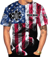 Personalized Emergency Medical Technician EMT T Shirt 3D, Custome Name Shirts EMS Tshirts 3D Unisex 3D All Over Printed Sportwear, T Shirt for Men Women Adult Full Size S-5XL TS46 Multicolor