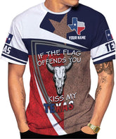 Rivelus Personalized Texas Flag Shirt and Map Dont Mess with Texas, Customize Name Texas Shirts for Men Women Adult Size