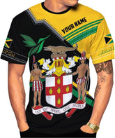 Ligthuy Personalized Jamaica Shirt 3D, Custom Jamaica Flag Lion Shirt for Men and Women, Jamaican Pride T-Shirt Unisex