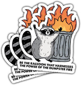 3PCS The Raccoon That Harnesses The Power of The Dumpster Fire 3" Sticker, Funny Embrace The Chaos Sticker Dumpster Fire Raccoon Stickers Truck Car Decal for Laptop Water Bottle Toolbox Phone Case