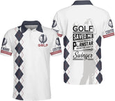 Personalized Funny Golf Polo Shirt for Men Proud Golf American Flag Polo Shirt, 3D Men's Golf Polo, Men's Golf Shirts