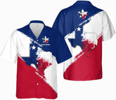 Personalized Texas Shirts for Men, Texas Map Flag Flower Hawaiian, Button Sleeve Pride Dallas Houston, Don't Mess with Texas