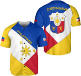Personalized Philippines Baseball Jersey, Filipino Flag Baseball Jersey, Philippines Shirts, Philippines Flag Shirt