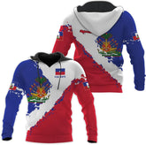 Vybonz Personalized Haiti Zip Hoodie - Men & Women Haitian Pride Coat Of Arms Hoodie