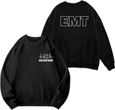 Personalized EMT EMS Paramedic Thin White Line Embroidered Sweatshirt, EMT Student, EMT Future, Medical Worker (Cotton, SS135)