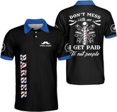 Custom Barber Polo Shirts for Men Personalized Barbershop Professional Polo Hairdresser Uniform Shirts Hair Stylist Polo 3D