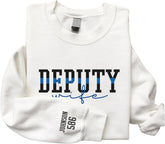 Police Personalized Embroidered Sweatshirt, Thin Blue Line Flag Embroidered Hoodie For Police Gift Love Police Officer Shirt