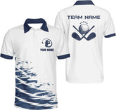 AOVL Personalized 3D Funny Golf Polo Shirt for Men Men's Golf Polo Shirts Custom Name and Team Name Golf Polo Gift for Dad