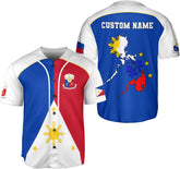 Personalized Philippines Baseball Jersey, Filipino Flag Baseball Jersey, Philippines Shirts, Philippines Flag Shirt