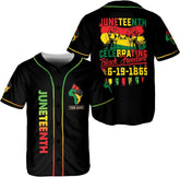 Leprints Personalized Juneteenth 1865 Freedom Baseball Jersey for Men Women Black History Month Pride Flag Apparel African