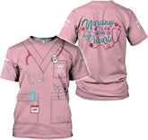 Personalized Name Nurses Shirts 3D Nurse Shirts for Women Emergency Nurse T-Shirt Uniform Emergency Medical Technician Shirt
