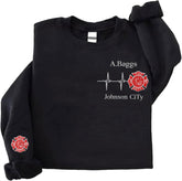 Intenprints Personalized Embroidered Firefighter Sweatshirt, Custom Department Name Fire Man Firefighter Shirt