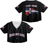 AOVL Custom Dominica Republic Crop Top Baseball Jersey Dominicana Republic Shirt for Team Dominican Flag Jersey for Men Women